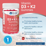 Vitamin D3 + K2 Gummies | Vegano, Sin Azúcar, 60 Servings