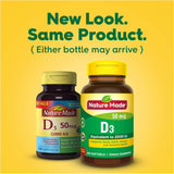 Suplemento de Vitamina D3 2000 IU Nature Made, 250 Gelatinas
