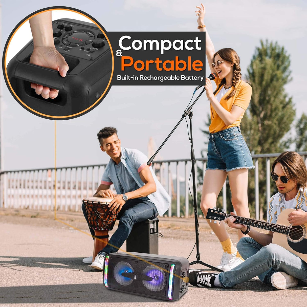 Parlante con Bluetooth sistema de micrófono 500W PPHP266B.5