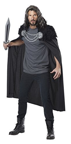 Disfraz De  Hombre Lobo Clan Guerrero Capa, Negro,