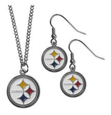Pendientes colgantes y collar de cadena