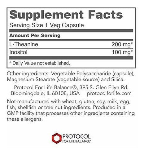 Protocolo Para El Equilibrio De La Vida  L-teanina 200 Mg