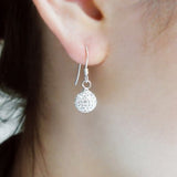 Pendientes colgantes de cristal blanco como la nieve