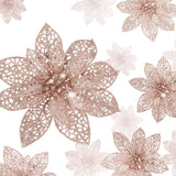 Adornos Artificiales Poinsettia WILLBOND, 36 Piezas, Glitter