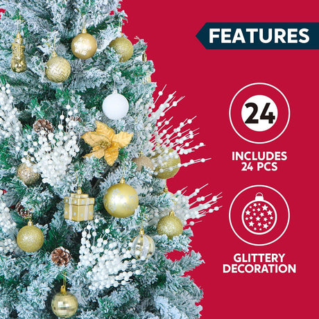 Ramas decorativas Joiedomi, 24 Pcs, para árbol de Navidad