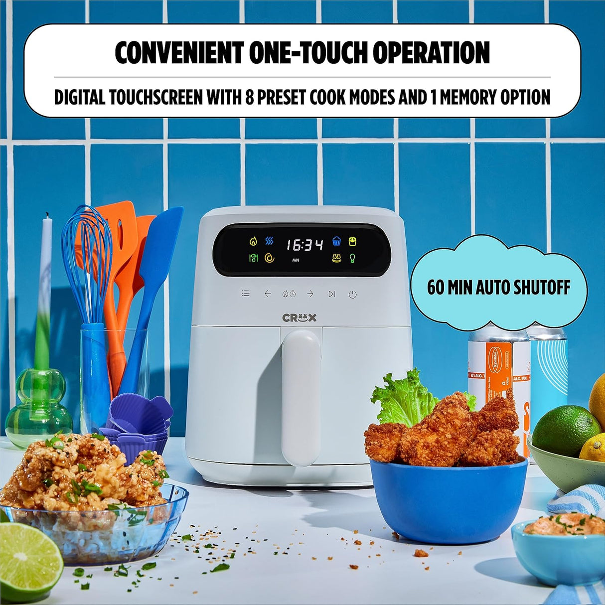 Freidora de aire CRUX x Marshmello 3.0 QT, Touch Screen, TurboCrisp