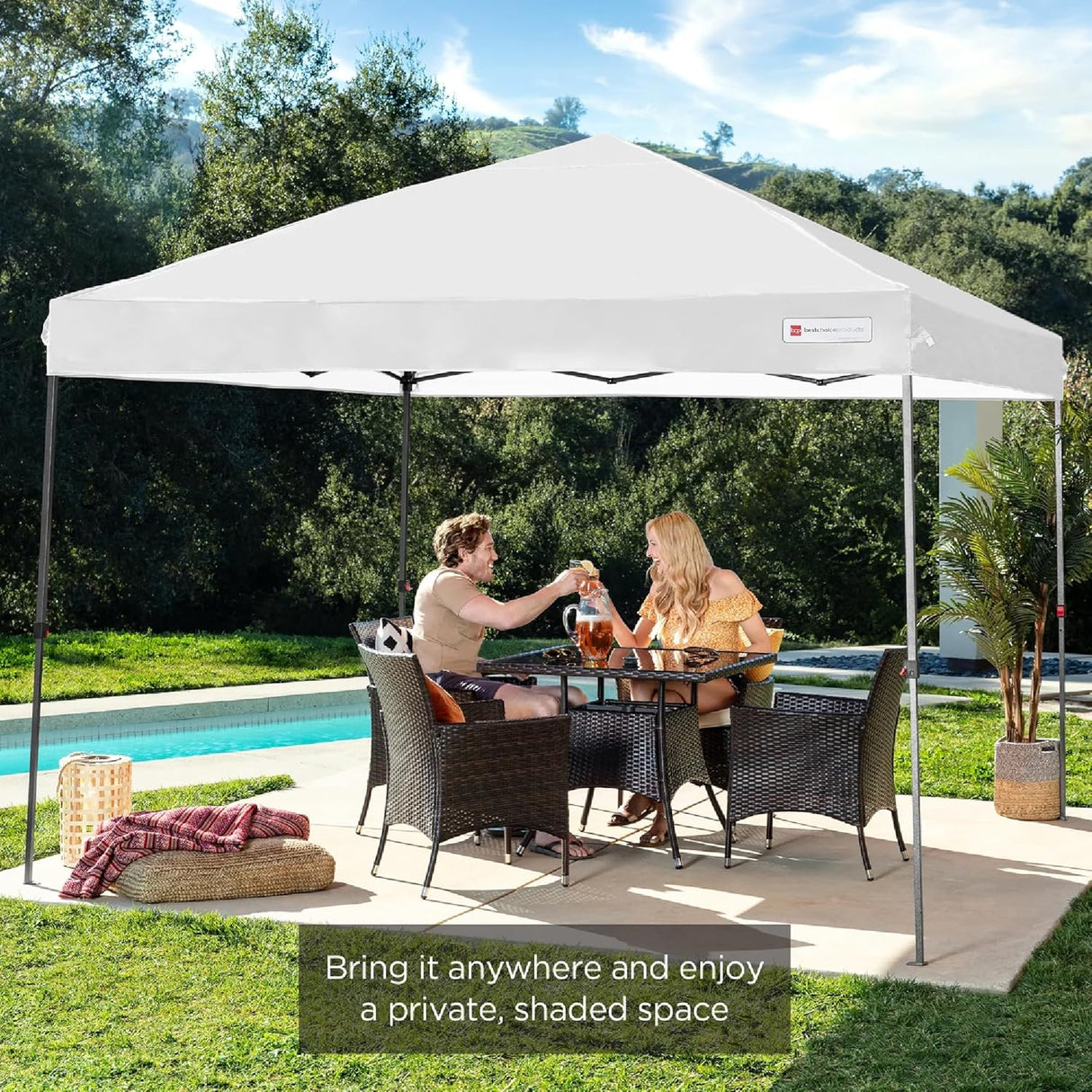 Tienda de Carpa Instantánea 10x10ft 1 Persona - Blanca