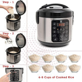 Cocinero de arroz eléctrico Moss & Stone, 4-8 tazas, 10 modos