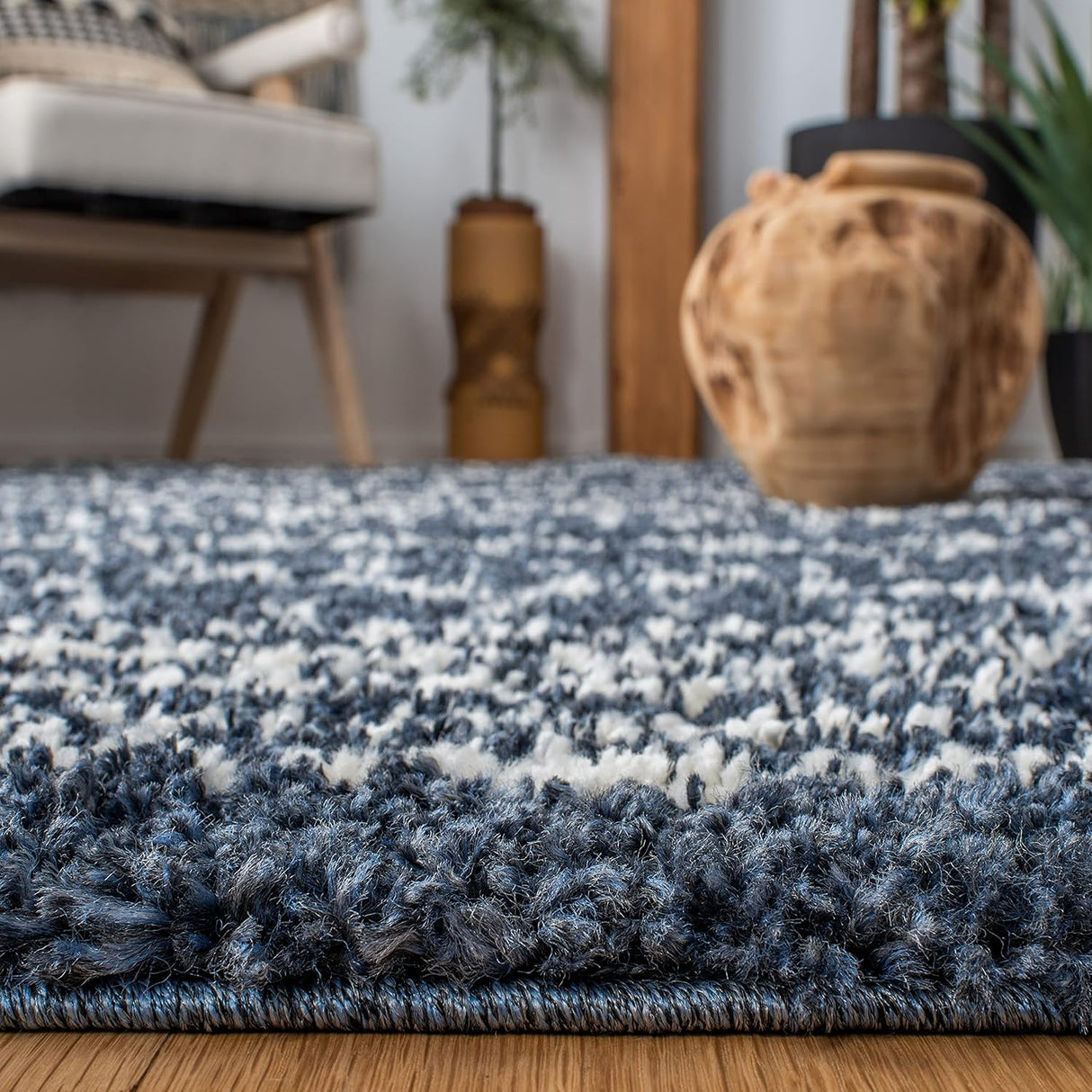 Alfombra de área Shag - Diseño marroquí, fácil cuidado, ASG741L