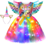 Disfraz de Unicornio Soyoekbt con LED para Fiesta de Cumpleaños