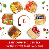 Tostadora,2 rebanadas, con bandeja extraíble, 6 niveles