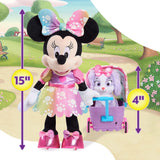 Peluche de minnie mouse con carriola y perrito