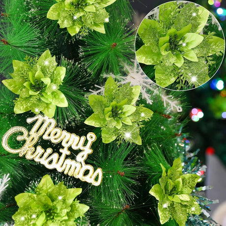 Flores Artificiales Poinsettia Serwalin 20pcs Decoraciones 14cm
