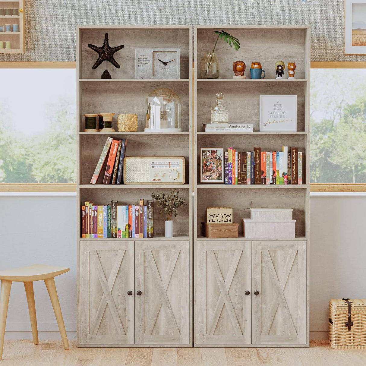 Estantería Industrial IRONCK con Puertas, 6 Estantes, 70