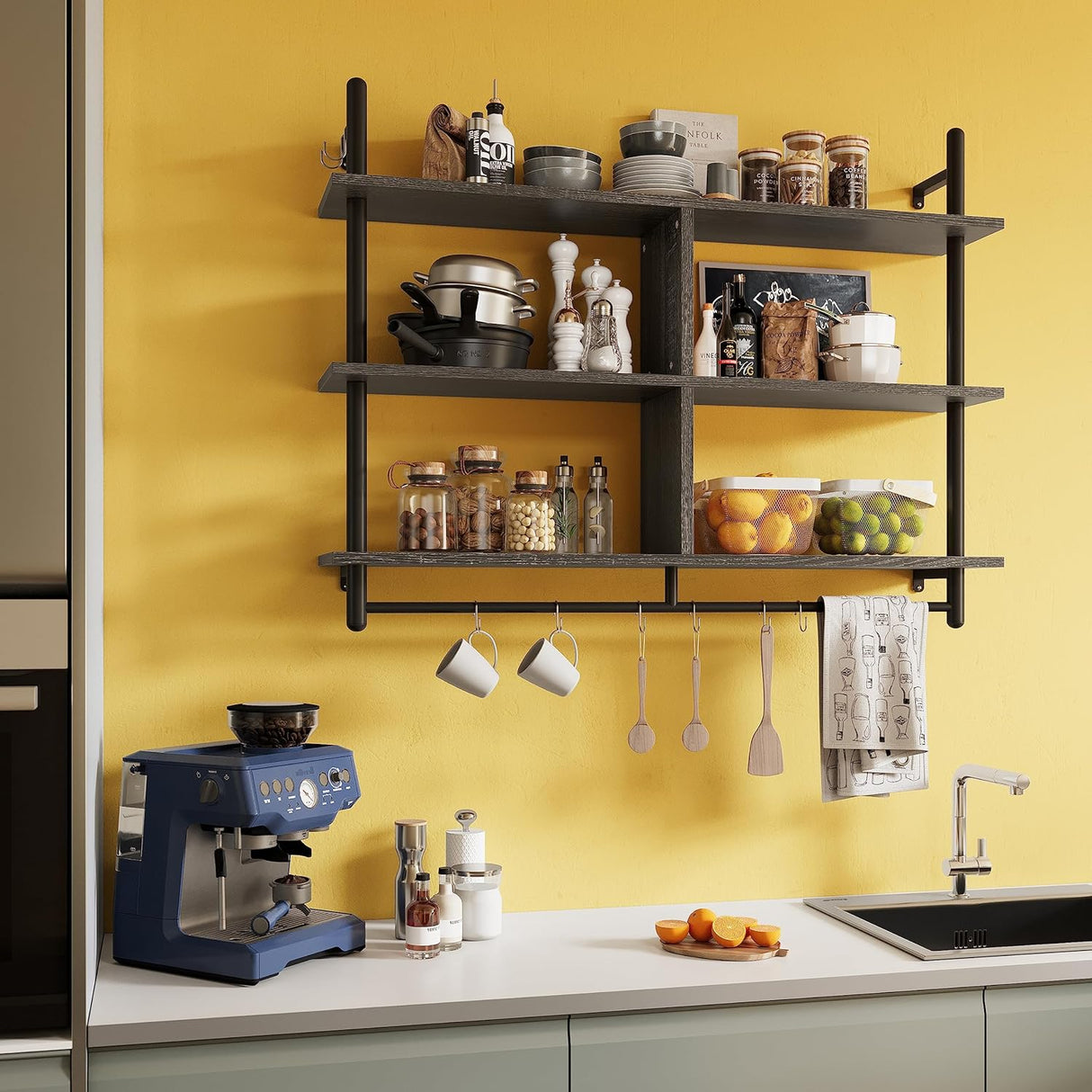 Estanterías Flotantes Bestier de 3 Niveles para Cocina 41.5