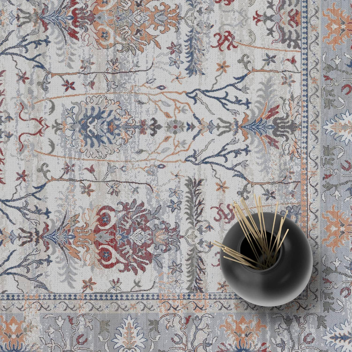 Alfombra Adiva Lavable 2'6x10 con Antideslizante, Vintage