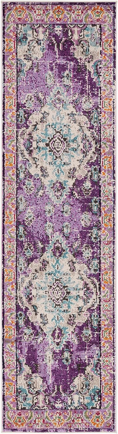Alfombra Runner Boho Chic Medallón Desgastado, Modelo MNC243L