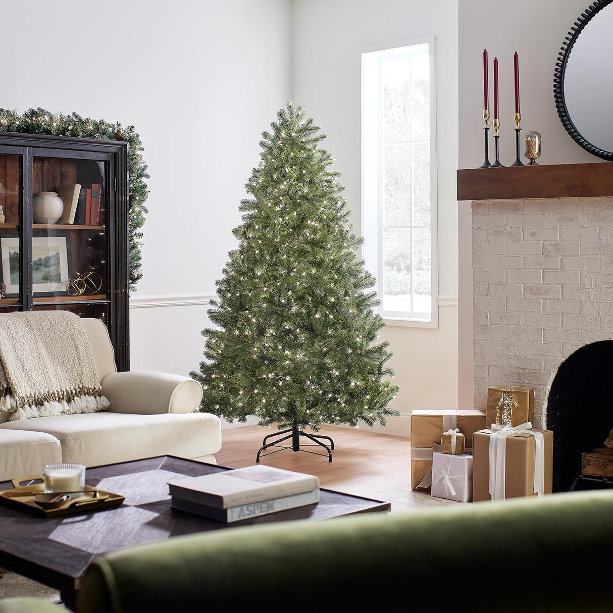Árbol de Navidad Artificial Preiluminado 'Feel Real' 6.5 pies