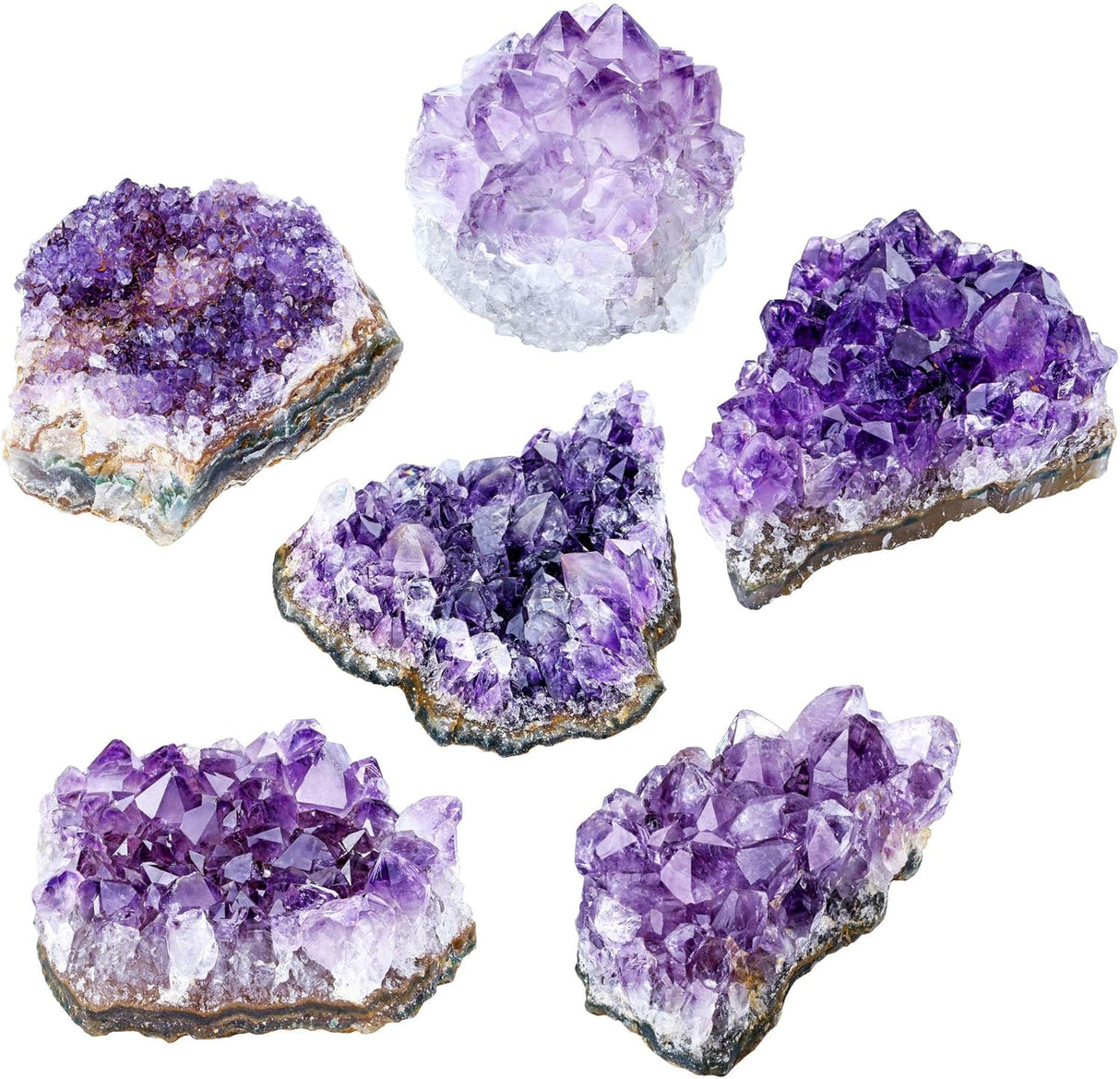 Jovivi Racimos de amatista, geoda de amatista natural en bruto