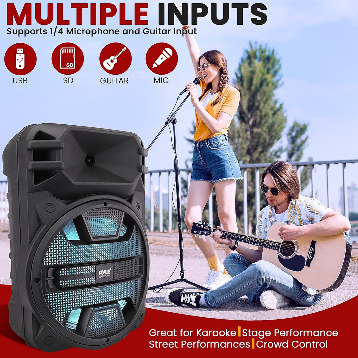Parlantes portátil Bluetooth de 800 W PYLE-PRO PPHP1243B