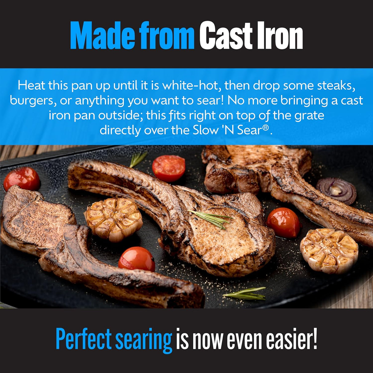 Sartén Drip 'N Griddle SnS Grills 3 en 1, 22 para parrillas