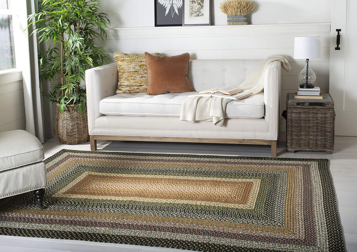 Alfombra trenzada, reversible y hecha a mano, modelo BRD308A