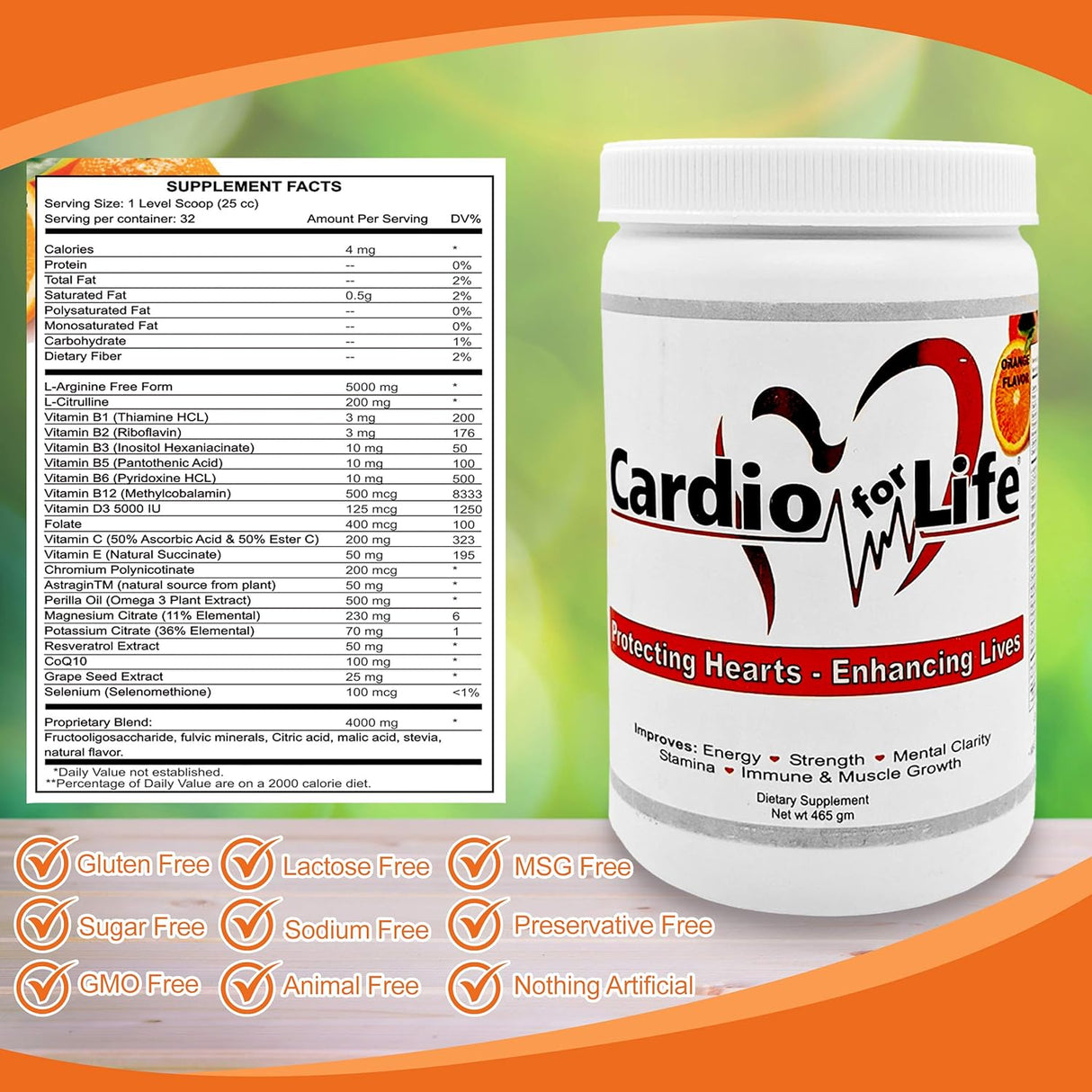 Suplementos Alimenticios Polvo de L-arginina naranja