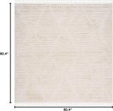 Alfombra artesanal cuadrada boho tribal con flecos, modelo MRK517C