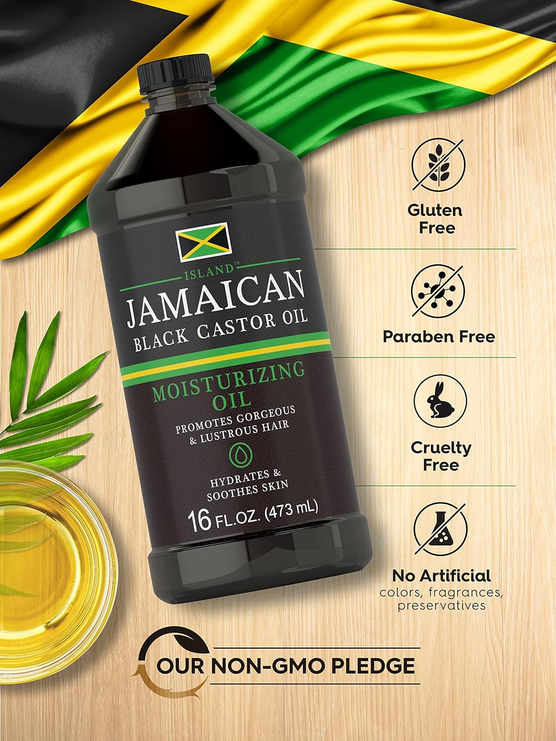 Aceite de ricino negro jamaicano de 16 onzas Nutre la piel