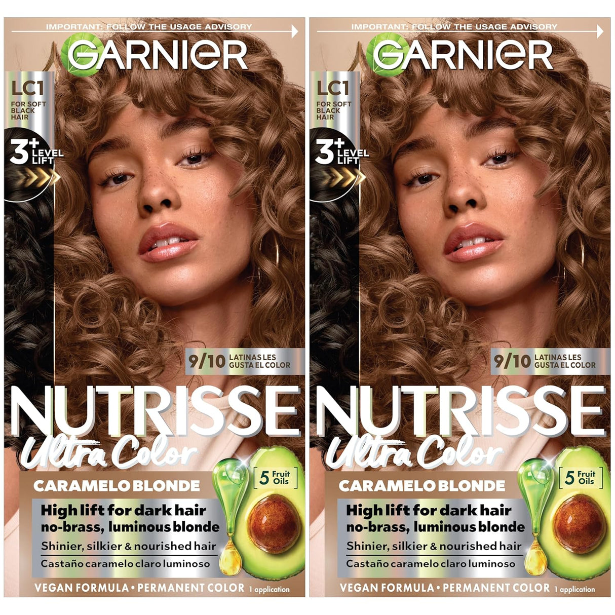 Crema Colorante Permanente Garnier Nutrisse, Pack de 2, LC1