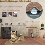 Rascador para gatos de sisal con cintas de velcro marrón