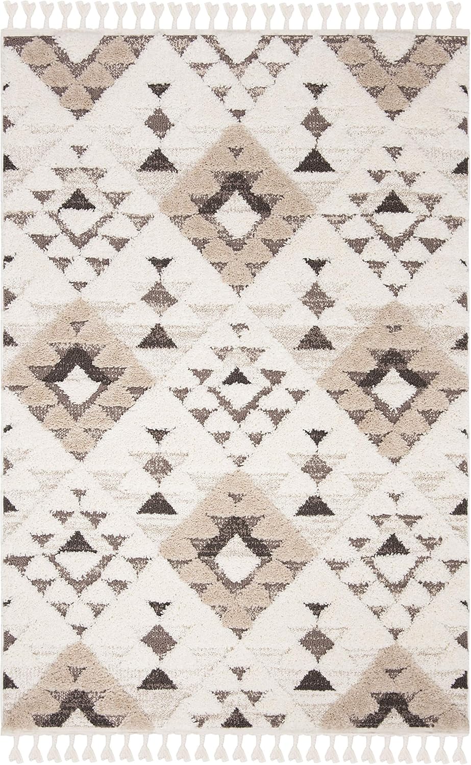 Alfombra Shag Marroquí, Diseño Boho, No Desprende Pelusa, MTS688A