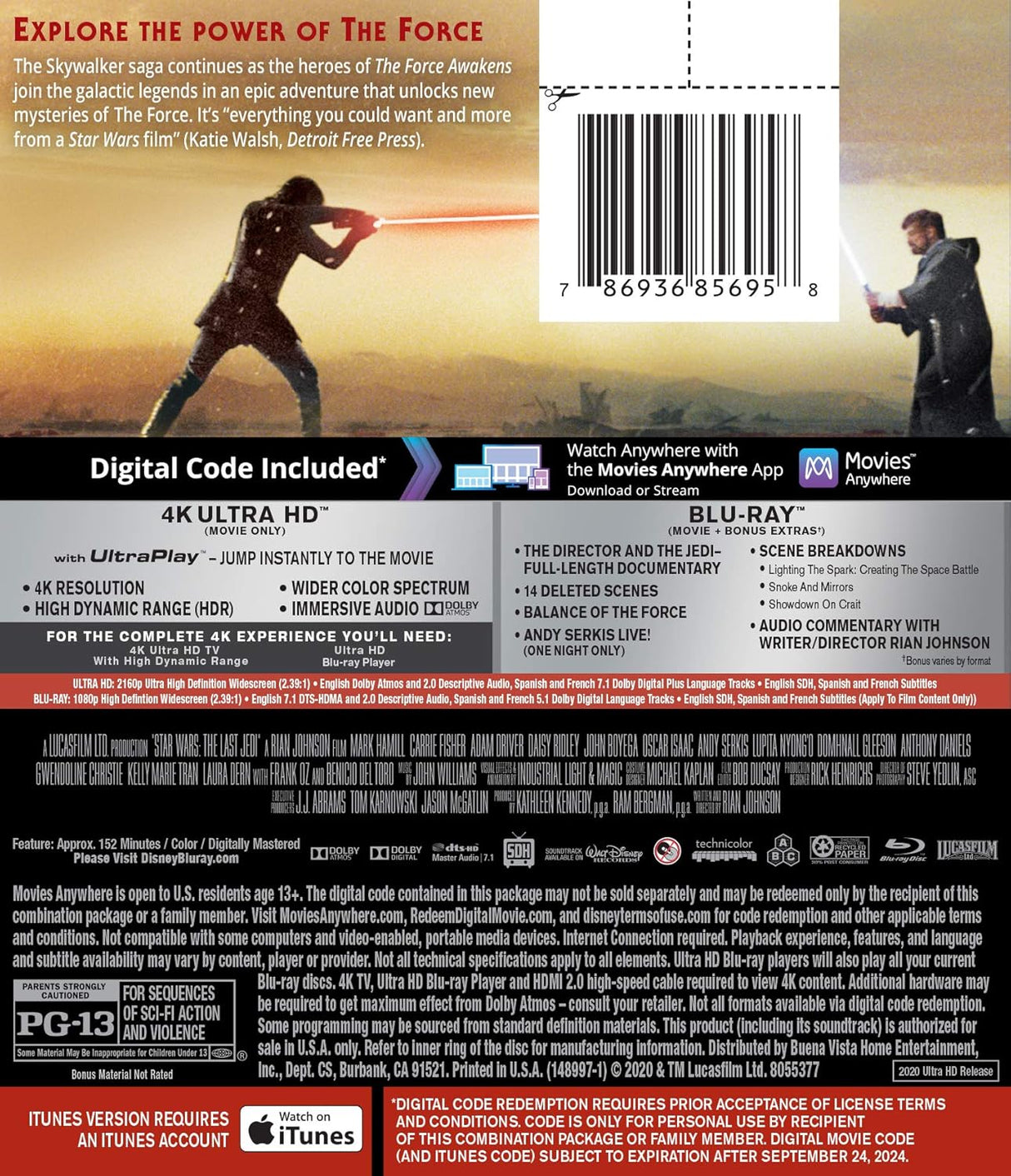 Pelicula Los últimos Jedi 4K UHD]