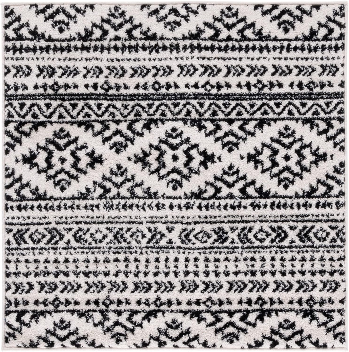 Alfombra Tribal Boho Marroquí 3' Cuadrada Modelo TUL272B