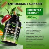 Suplemento de Té Verde con Café Verde y Vinagre de Manzana, 120 cápsulas