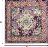 Alfombra Boho Chic Medallón Distressed 5' Cuadrada MNC243L