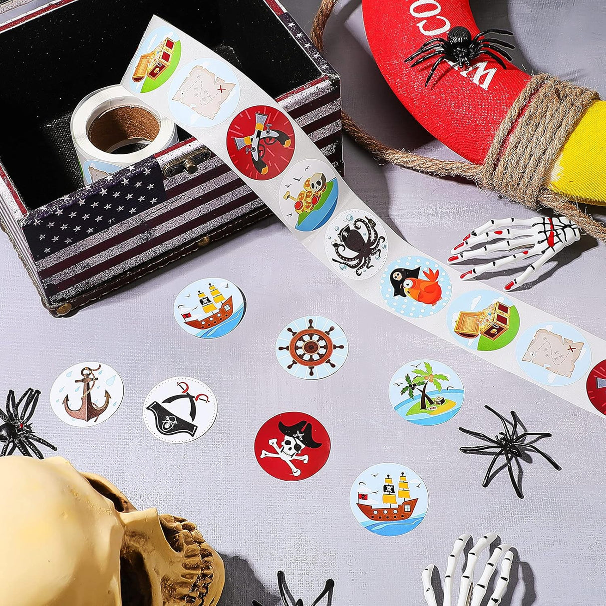 1000 Stickers de Piratas - Diversión y Decoración para Fiestas