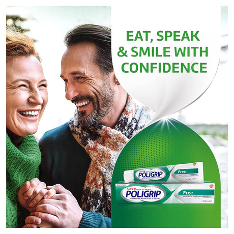 Crema para dentaduras y parciales sin zinc, 2.4 onz Pack 4