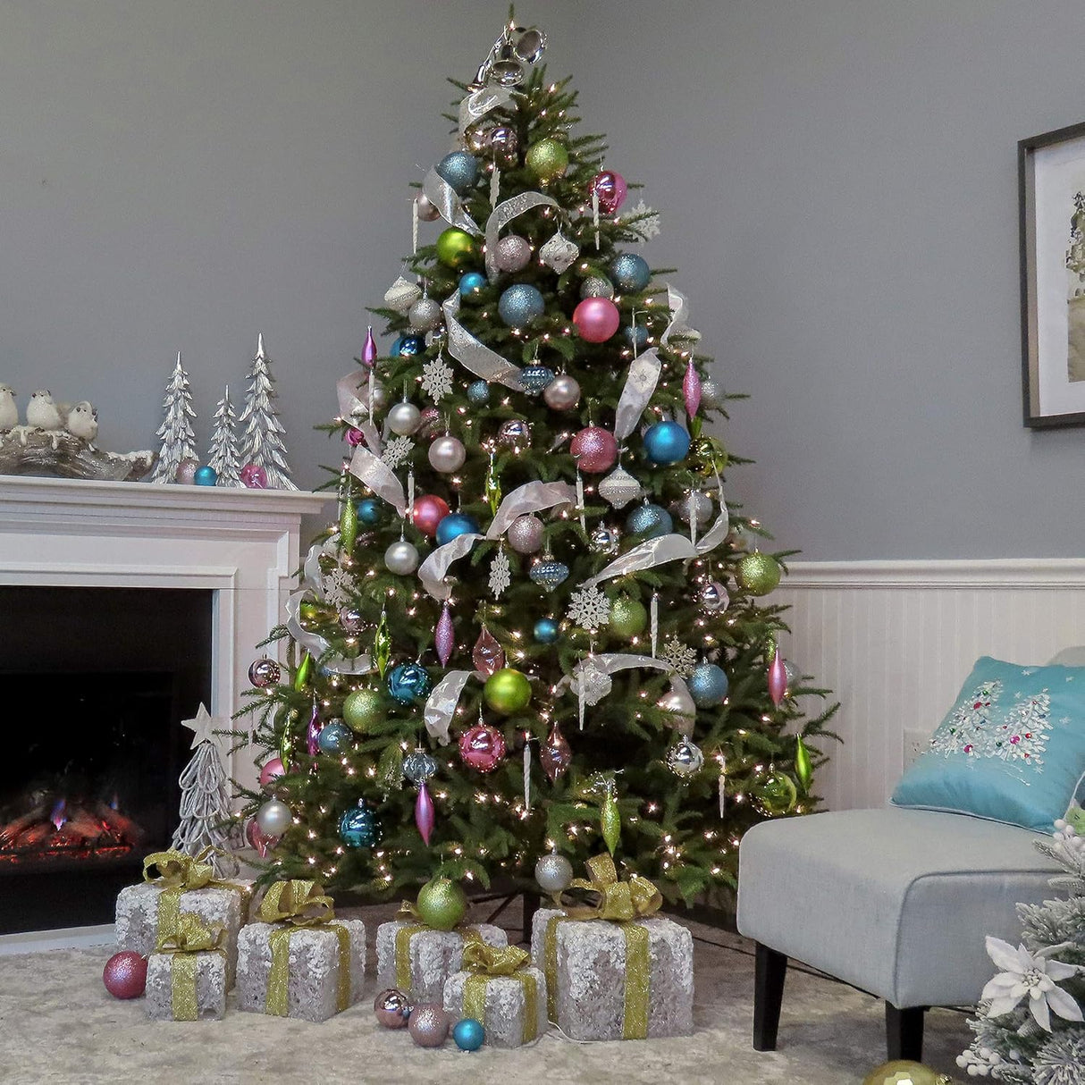 Árbol de Navidad Artificial Nacional Preiluminado 6.5 ft Frasier Grande