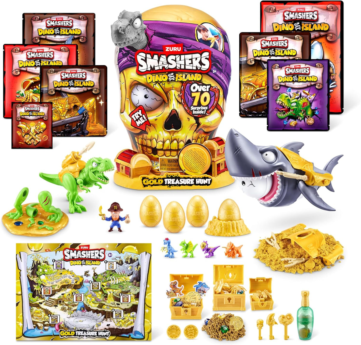 Caza del Tesoro Smashers Dino Island de ZURU, Juguete Interactivo