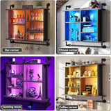 Estanterías flotantes REIBII con LED, 37 H, 110 LBS, S-Hook