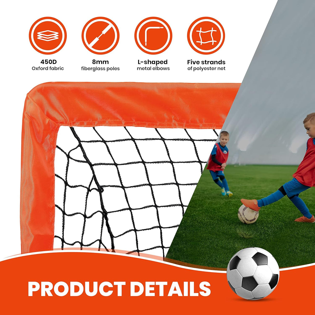 2 kits de portearías de futbol portatiles para niños