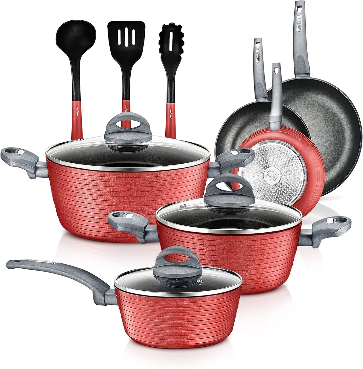 Juegos de Ollas antiadherente NUTRICHEF NCCW12RED.5