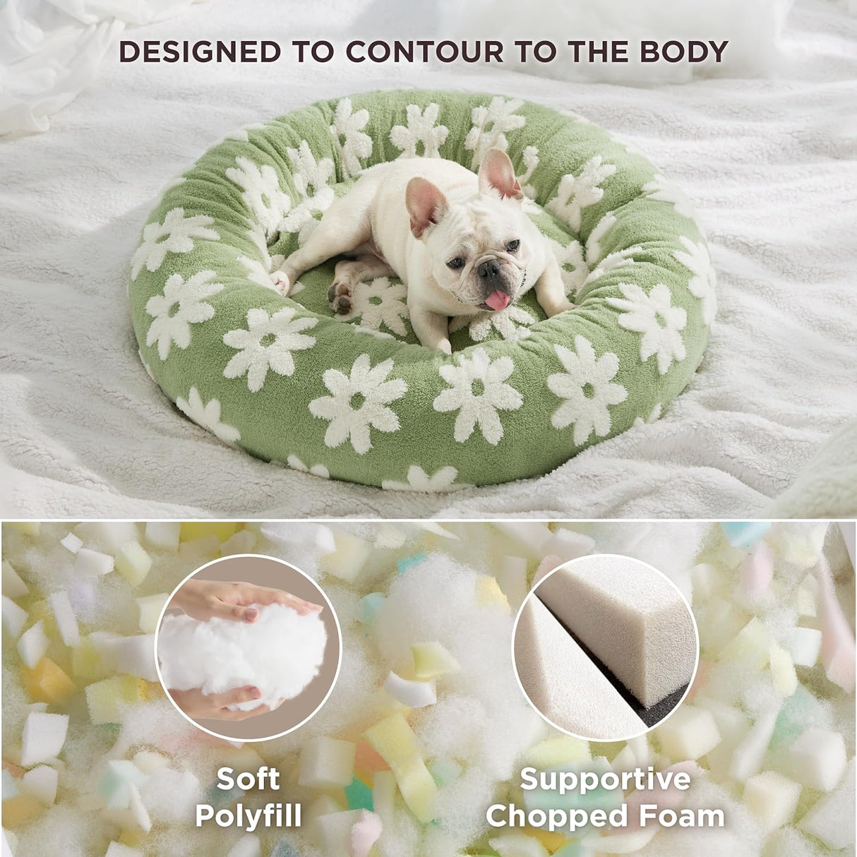 Cama para perros pequeños relajantes para mascotas con felpa