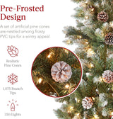 Árbol de Navidad 7.5ft Best Choice Products, Flocked, Modelo Slim