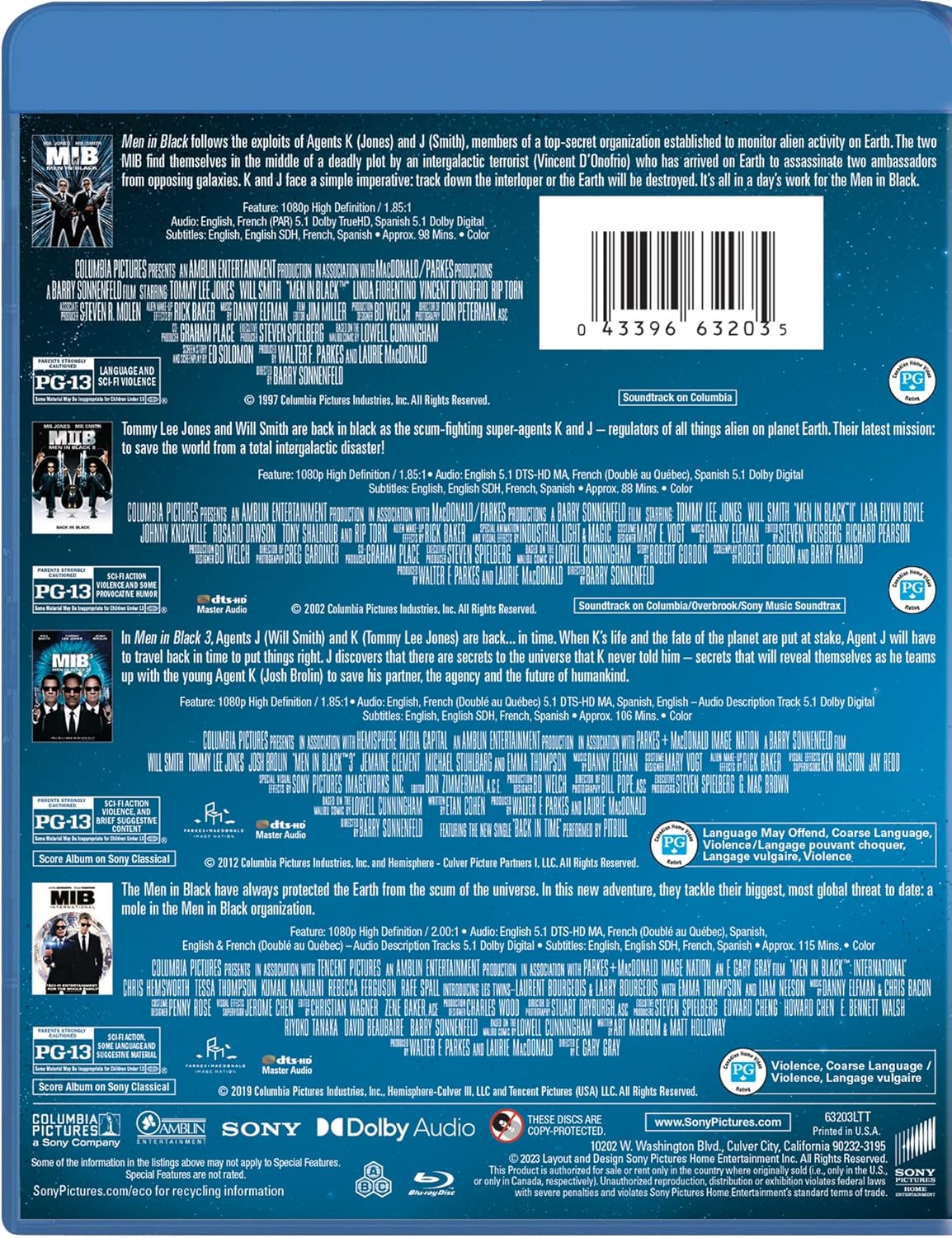 Películas Men In Black - Colección 4 películas [Blu-ray]