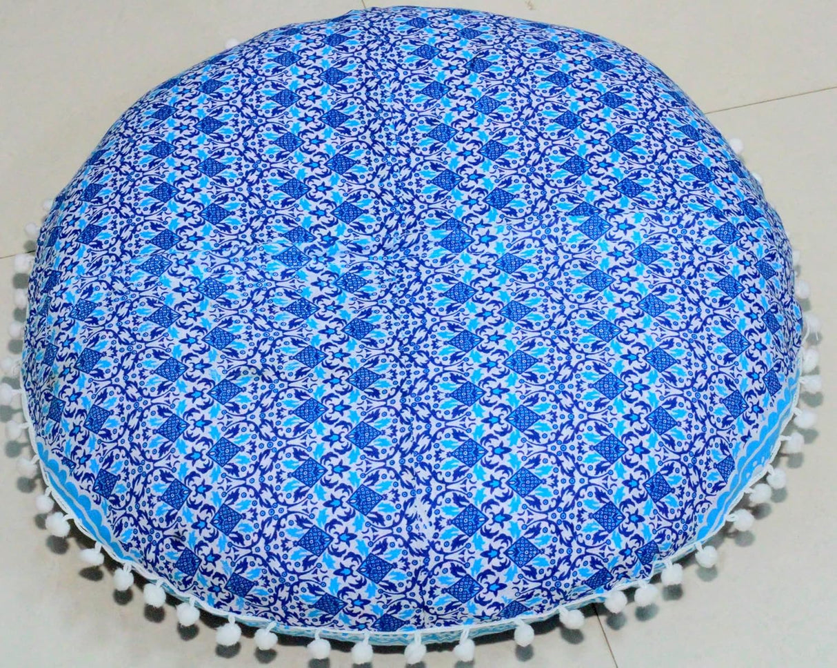 Cojín redondo grande para el suelo, funda otomana, almohada para meditación, cojín de suelo para adultos, puf otomano, fundas de tiro otomano, muebles de sala de manualidades, funda de 22 pulgadas