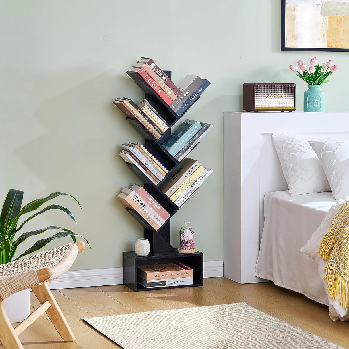 Estantería de 6 niveles Hoctieon con cajón, organizador de libros
