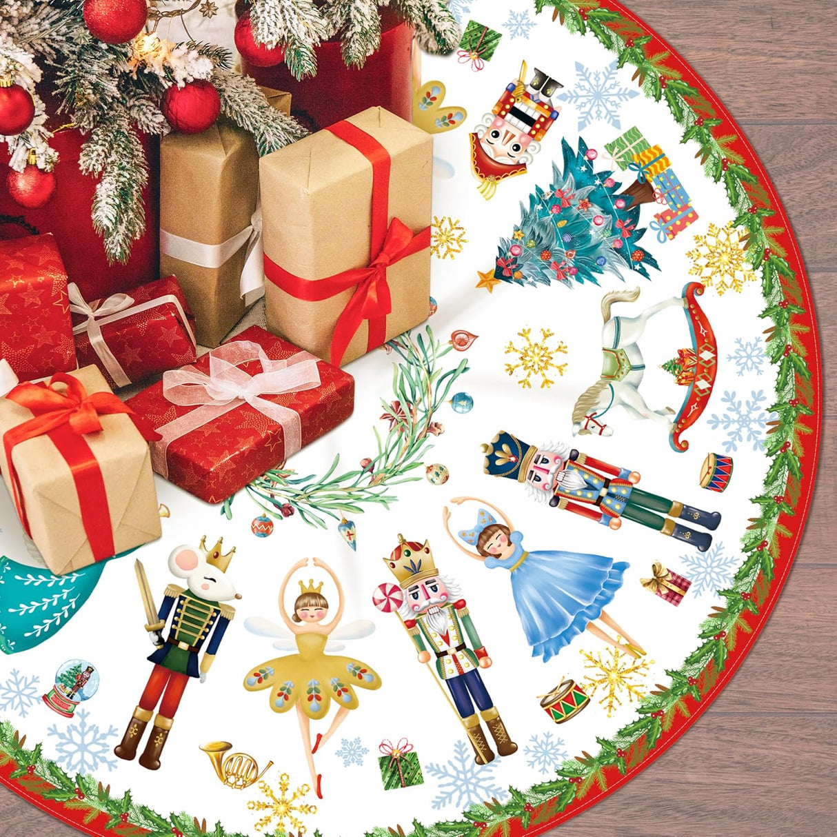 Funda de Árbol de Navidad 48, Nutcracker, Decoración Rústica