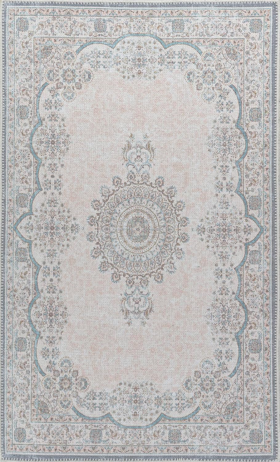Alfombra Adiva Lavable a Máquina 2x3 Antideslizante Vintage